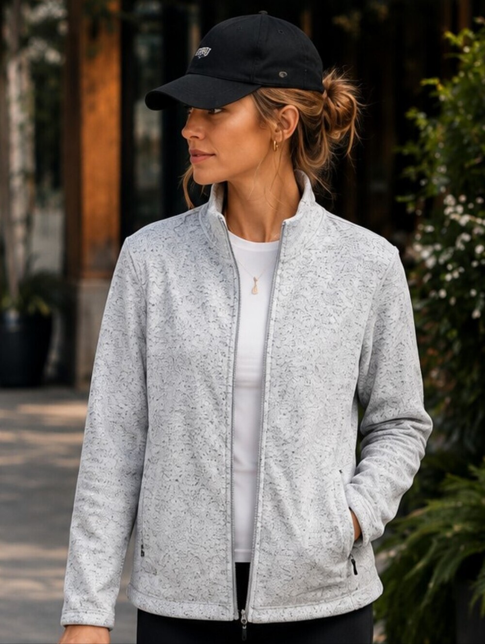 Sunice Stormpack | Heather Gray Full Zip Performance Fleece Jacket, Size XL